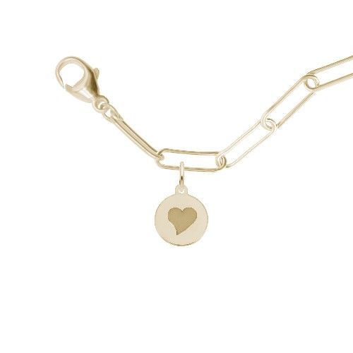 Petite Initial Disc Heart Bracelet Set - Gold Plated - 27-1897-310-GP