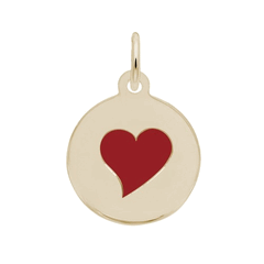 Petite Initial Disc/heart Charm