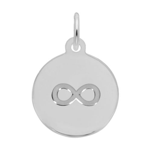 Petite Initial Disc - Infinity Symbol Charm - Sterling Silver - 10-1892-0-SS