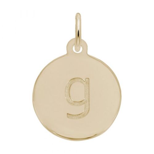 Petite Initial Disc - Lower Case Block G 10k Gold Charm - 10-1895-7-10k