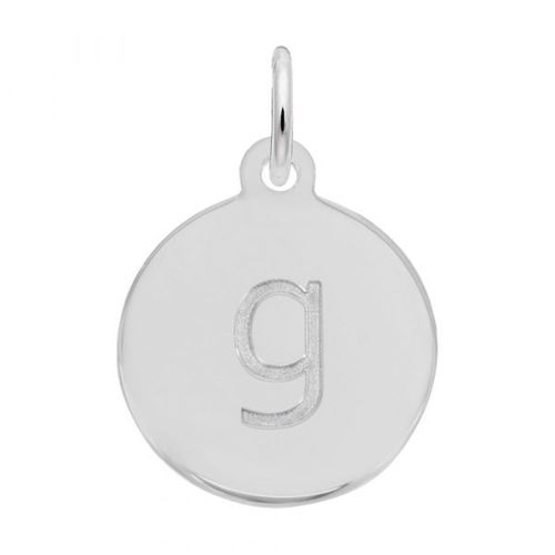 Petite Initial Disc - Lower Case Block G Sterling Silver Charm- 10-1895-7-ss