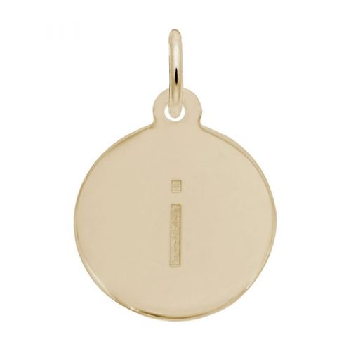 Petite Initial Disc - Lower Case Block I  Charm,  Gold Plated Charm - 10-1895-9-gp