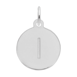 Petite Initial Disc - Lower Case Block L Sterling Silver Charm- 10-1895-12-ss
