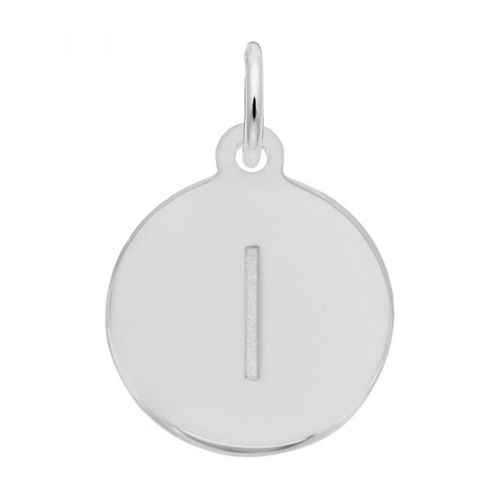 Petite Initial Disc - Lower Case Block L Sterling Silver Charm- 10-1895-12-ss