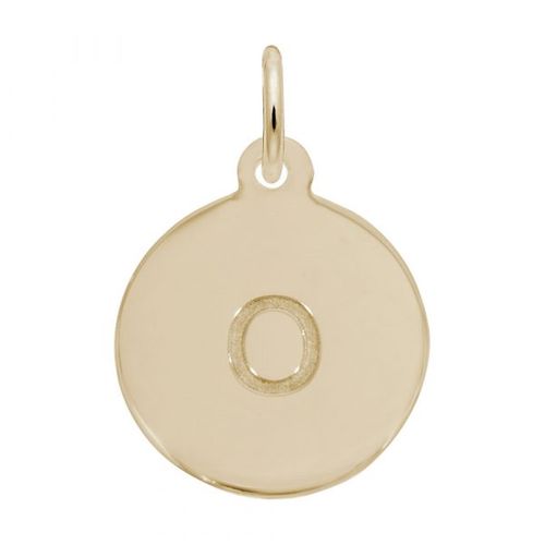 Petite Initial Disc - Lower Case Block O  Charm,  Gold Plated Charm - 10-1895-15-gp