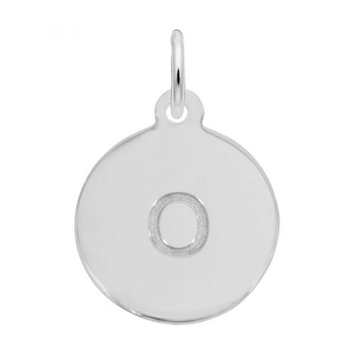 Petite Initial Disc - Lower Case Block O Sterling Silver Charm- 10-1895-15-ss
