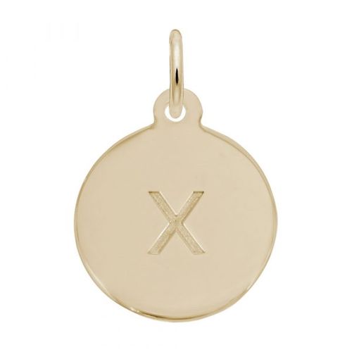 Petite Initial Disc - Lower Case Block X 10k Gold Charm - 10-1895-24-10k