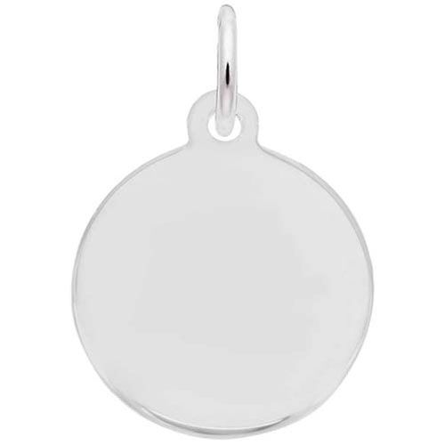 Petite Initial Disc - Plain Charm 14K While Gold - 10-1896-0-14KW