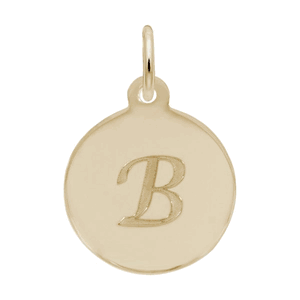 Petite Initial Disc - Script B 14k Gold Charm - 10-1896-2-14k