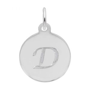 Petite Initial Disc - Script D 14k Gold Charm - 10-1896-4-14kw