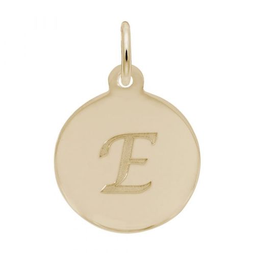 Petite Initial Disc - Script E 14k Gold Charm - 10-1896-5-14k