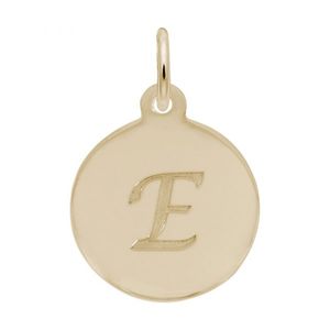 Petite Initial Disc - Script E 14k Gold Charm - 10-1896-5-14k