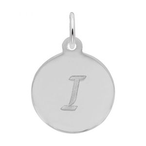 Petite Initial Disc - Script I Sterling Silver Charm- 10-1896-9-ss