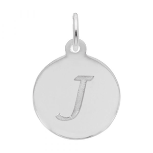 Petite Initial Disc - Script J 14k Gold Charm - 10-1896-10-14kw