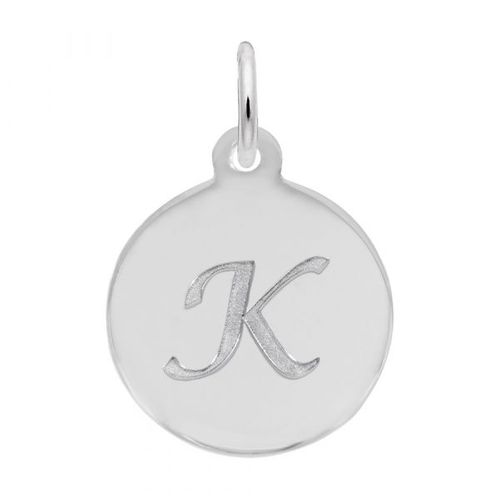 Petite Initial Disc - Script K 14k Gold Charm - 10-1896-11-14kw