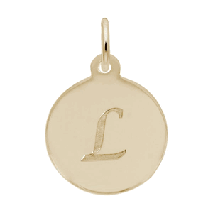 Petite Initial Disc - Script L 14k Gold Charm - 10-1896-12-14k
