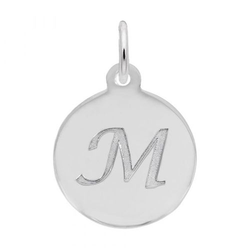 Petite Initial Disc - Script M 14k Gold Charm - 10-1896-13-14kw