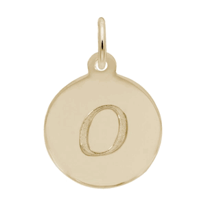 Petite Initial Disc - Script O 14k Gold Charm - 10-1896-15-14k