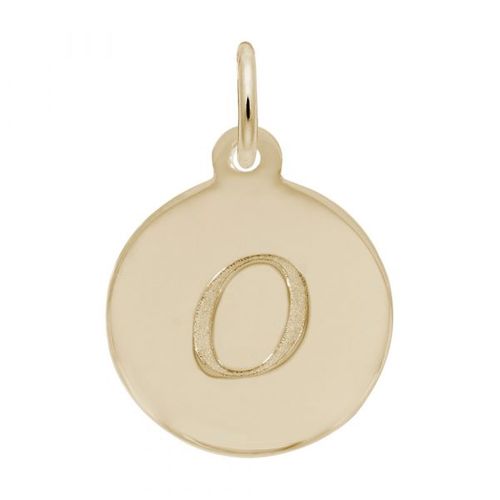 Petite Initial Disc - Script O 14k Gold Charm - 10-1896-15-14k