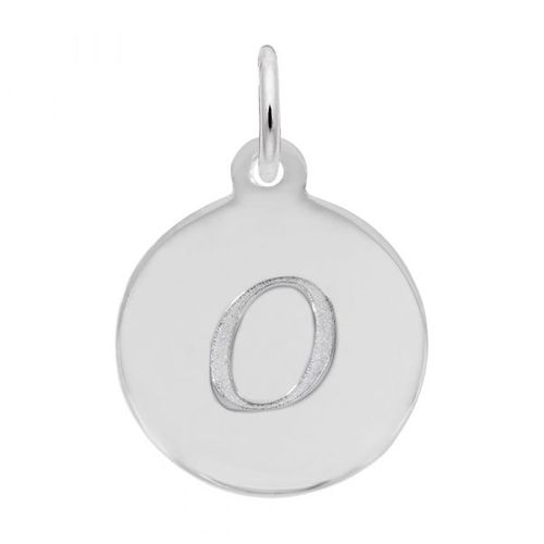 Petite Initial Disc - Script O Sterling Silver Charm- 10-1896-15-ss