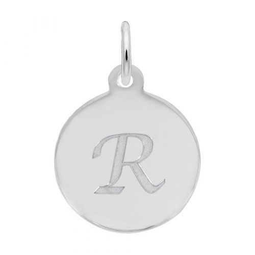 Petite Initial Disc - Script R 14k Gold Charm - 10-1896-18-14kw