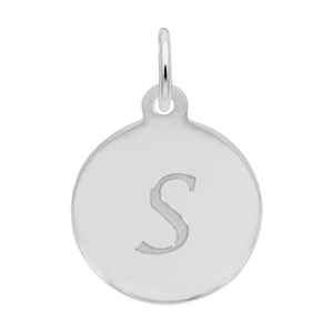 Petite Initial Disc - Script S 14k Gold Charm - 10-1896-19-14kw