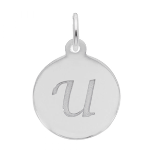 Petite Initial Disc - Script U 14k Gold Charm - 10-1896-21-14kw