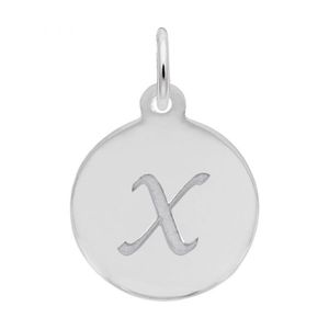 Petite Initial Disc - Script X 14k Gold Charm - 10-1896-24-14kw