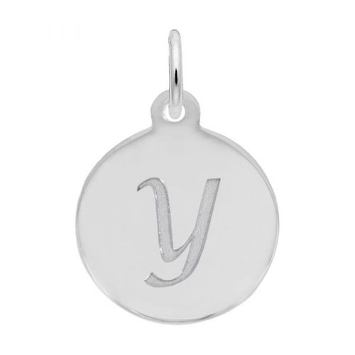 Petite Initial Disc - Script Y 14k Gold Charm - 10-1896-25-14kw