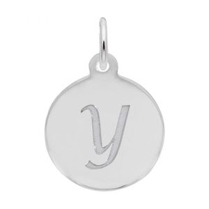 Petite Initial Disc - Script Y 14k Gold Charm - 10-1896-25-14kw
