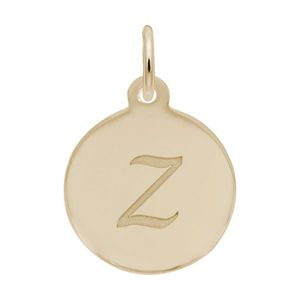 Petite Initial Disc - Script Z 14k Gold Charm - 10-1896-26-14k
