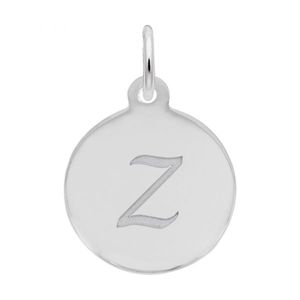 Petite Initial Disc - Script Z Sterling Silver Charm- 10-1896-26-ss