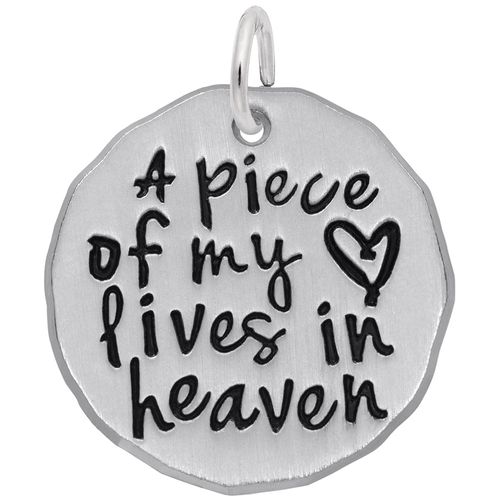 Piece of My Heart Charm - Sterling Silver - 10-1893-SS