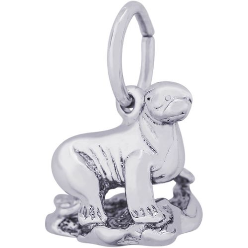 Pier 39 Sea Lion Charm - 14K White Gold
