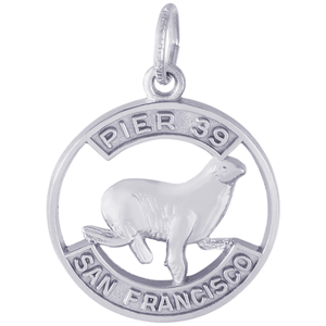 Pier 39 Sea Lion Charm - 14K White Gold - 10-3564-wg