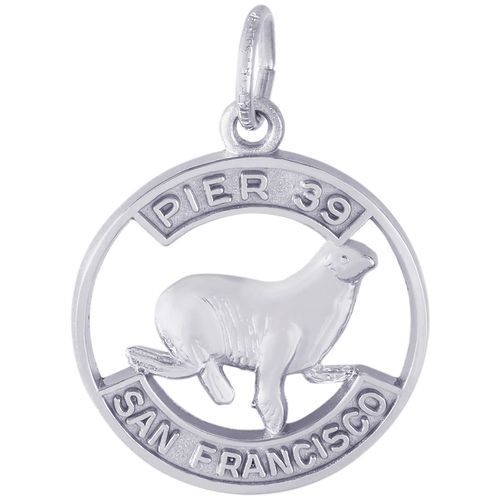 Pier 39 Sea Lion Charm - 14K White Gold - 10-3564-wg