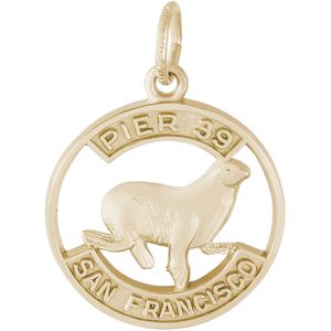 Pier 39 Sea Lion Charm - Gold Plated - 10-3564-gp