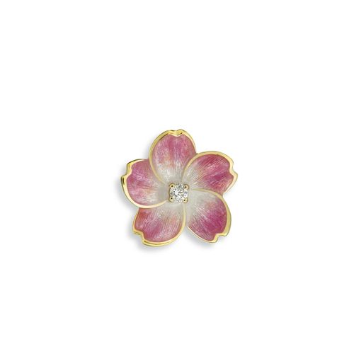 Pink Cherry Blossom Pendant.18K Gold-Diamond - NNG123WB-X