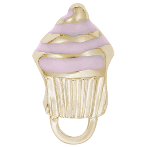 Pink Cupcake Charmdrop - 10K Gold - 10-9187-1-10kg