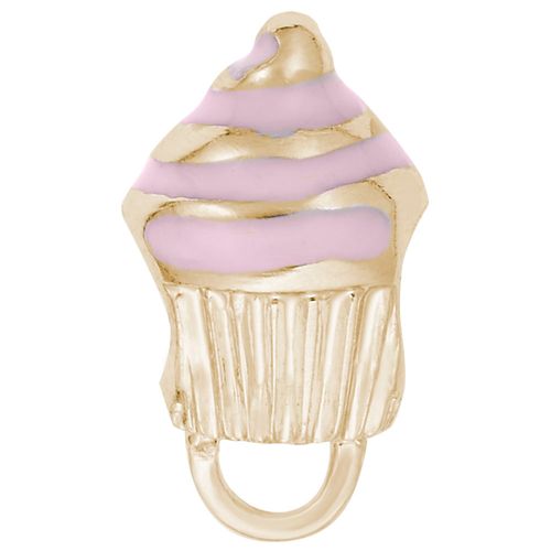 Pink Cupcake Charmdrop - 10K Gold - 10-9187-1-10kg
