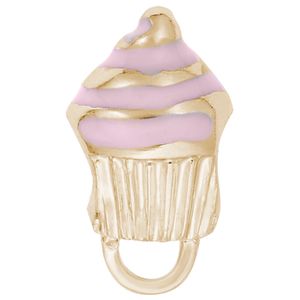 Pink Cupcake Charmdrop - 14K Gold - 10-9187-1-14kg