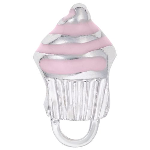 Pink Cupcake Charmdrop - 14K White Gold - 10-9187-1-wg