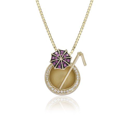 Pink Sapphire Coconut Cocktail Pendant