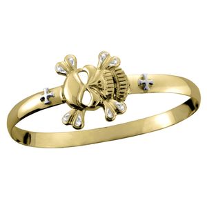 Pirate Diamond Hook Bracelet - 14K Yellow Gold 6mm 7.5 Inch