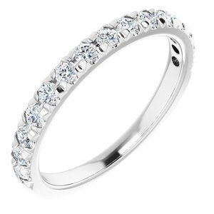 Platinum 1/2 CTW Diamond French-Set Anniversary Band   - 123883:6011:P
