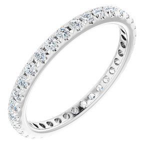 Platinum 1/2 CTW French Set Diamond Eternity Band Size 4.5 - 123225:707:P