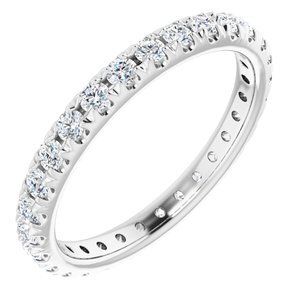 Platinum 1/2 CTW French Set Diamond Eternity Band Size 5.5 - 123225:715:P