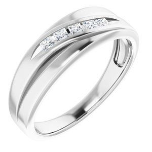 Platinum 1/4 CTW Diamond 5-Stone Band - 122789:60017:P