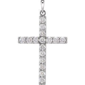 Platinum  1/4 CTW Diamond Cross Pendant - R42308:60000:P