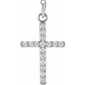 Platinum 1/4 CTW Diamond Cross Pendant  - R42308:60001:P